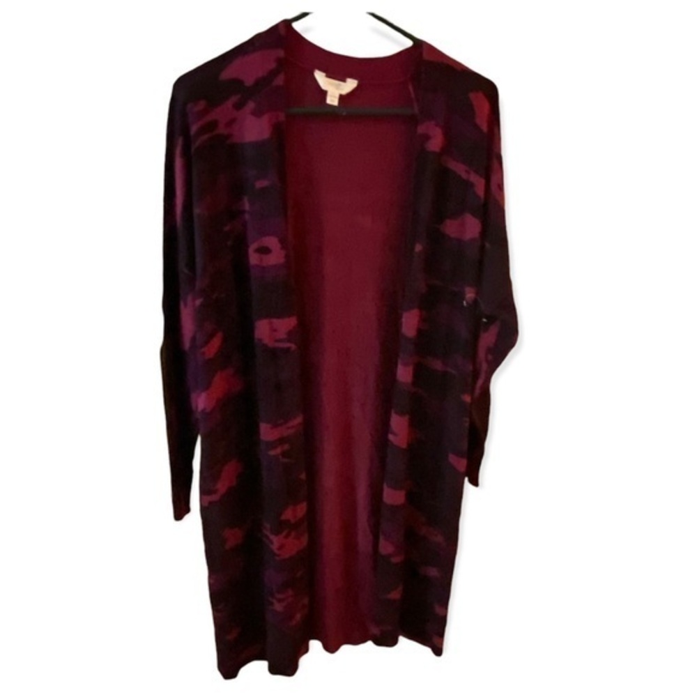 Terra & Sky Sweater Open Cardigan Womans Size‎ 1X New With Tags Burgundy